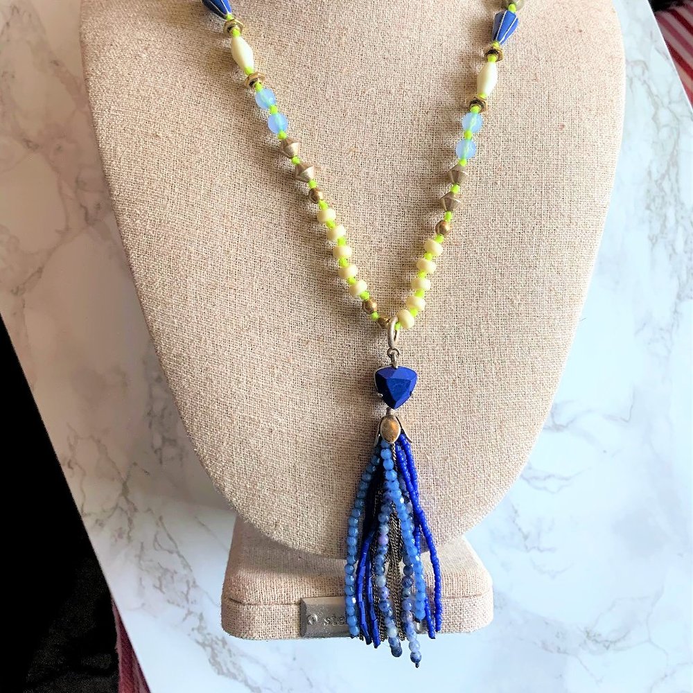 Stella and Dot Azure Tassel Necklace